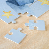 Puzzle Elephant Blue Stars Ribbon Baby shower de jeu (Côté)