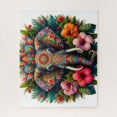 Puzzle Éléphant Bohème Floral (Vertical)