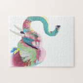 Puzzle Eléphant coloré cool tendance (Horizontal)