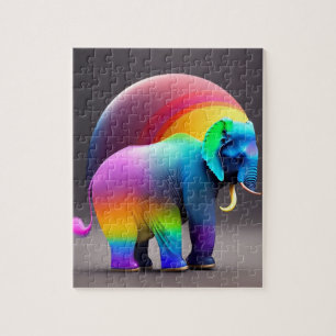 Puzzle Éléphant Coloré Magnifique
