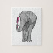 Puzzle Elephant comme coiffeur avec peigne (Vertical)