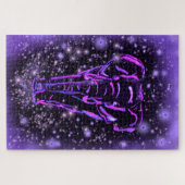 Puzzle Elephant Dans La Nuit Rose Violet Starry (Horizontal)