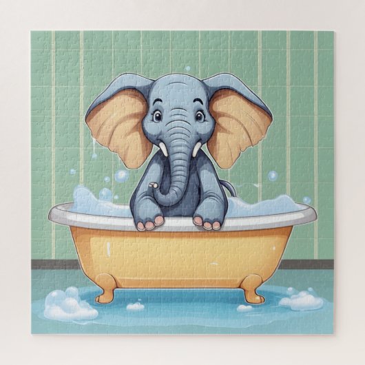 Puzzle Eléphant dans le bain (Vertical)