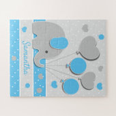 Puzzle Éléphant de bébé bleu mignon (Horizontal)