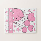 Puzzle Éléphant de bébé rose mignon (Horizontal)