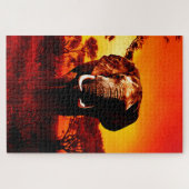 Puzzle Éléphant de coucher du soleil (Horizontal)