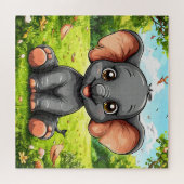 Puzzle Éléphant de dessin animé adorable (Horizontal)