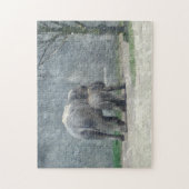 Puzzle Éléphant et bébé de l'amour de mère (Vertical)
