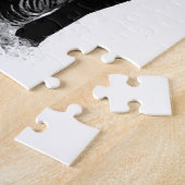 Puzzle Eléphant et bébé noir et blanc - Animaux Art (Côté)