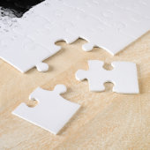 Puzzle Eléphant et bébé noir et blanc - Animaux Art (Côté)