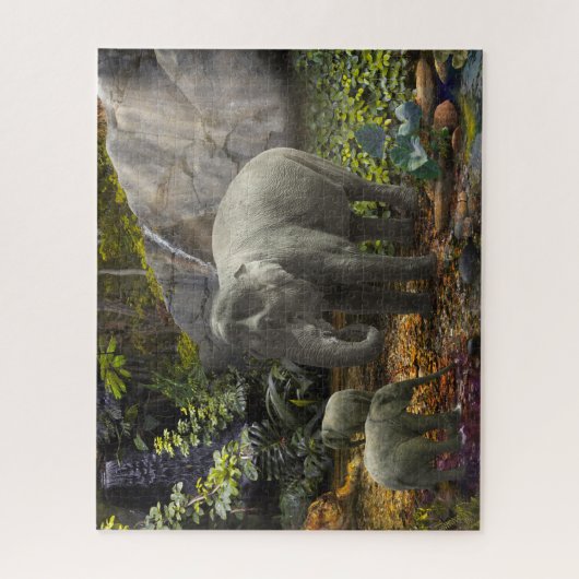 Puzzle Elephant Family RAIN FOREST PARTI (Vertical)