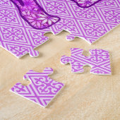 Puzzle Eléphant Fleur Améthyste Violet (Côté)