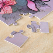 Puzzle Éléphant indien gris orné de fleurs (Côté)