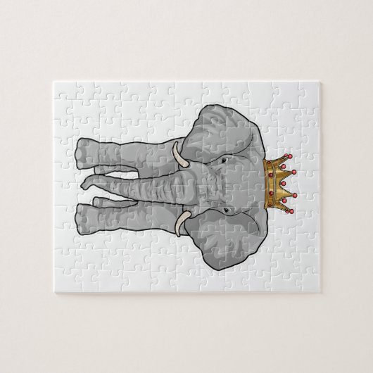 Puzzle Elephant King Crown (Horizontal)
