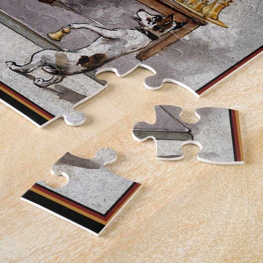 Puzzle Éléphant pesé par un petit chien (Côté)