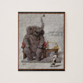 Puzzle Éléphant pesé par un petit chien (Vertical)