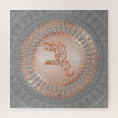 Puzzle Eléphant rose Gold Grey Mandala (Horizontal)