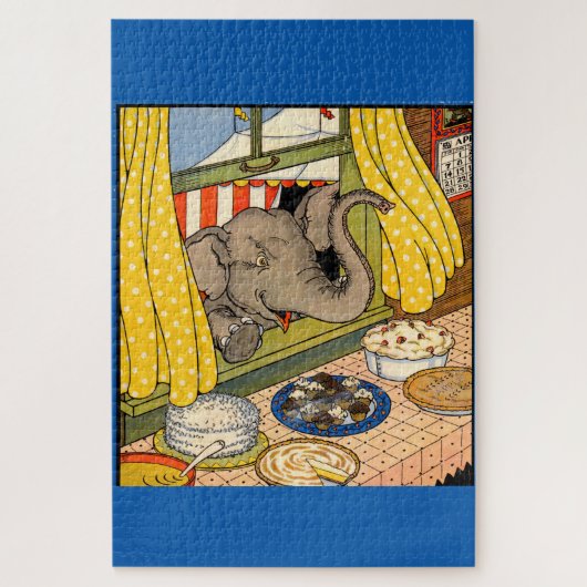 Puzzle éléphant se balançant la tête par la fenêtre (Vertical)