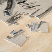 Puzzle Eléphant Se Promenant À Travers L'Art De La Savane (Côté)