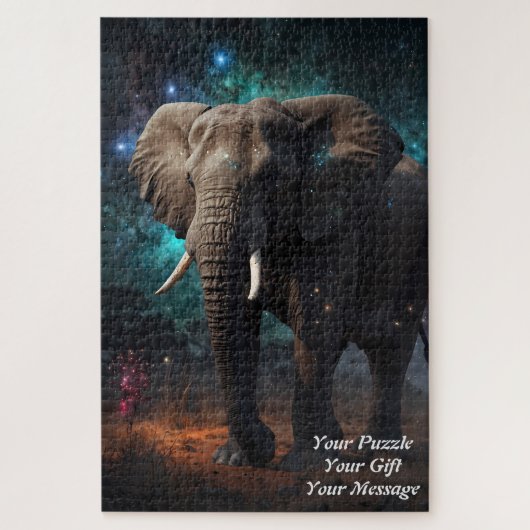 Puzzle Elephant sous un ciel étoilé (Vertical)