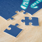 Puzzle Eléphant turquoise Tribal Walking (Côté)
