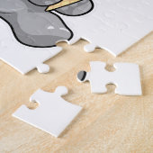 Puzzle Elephant with chocolate gaufre ice cream (Côté)