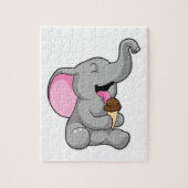 Puzzle Elephant with chocolate gaufre ice cream (Vertical)