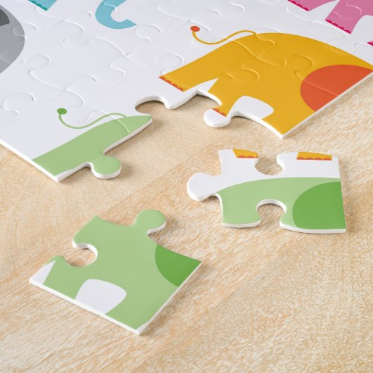 Puzzle Éléphants colorés (Côté)