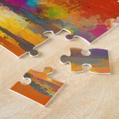 Puzzle Eléphants De La Mère Et Du Bébé Couleur Splash, (Côté)