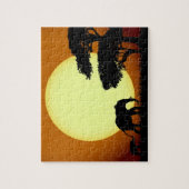 Puzzle Éléphants de safari au coucher du soleil (Vertical)