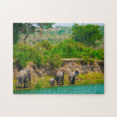 Puzzle Elephants Ouganda. (Horizontal)