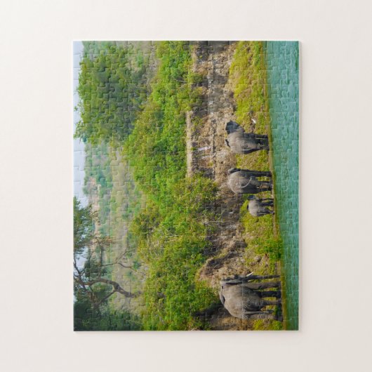 Puzzle Elephants Ouganda. (Vertical)