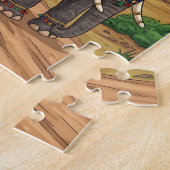 Puzzle Eléphants porteurs de cavaliers (Côté)