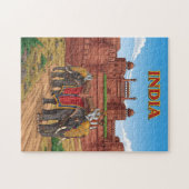 Puzzle Eléphants porteurs de cavaliers (Horizontal)