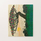 Puzzle Eléphants sur les plans de l'Afrique (Vertical)