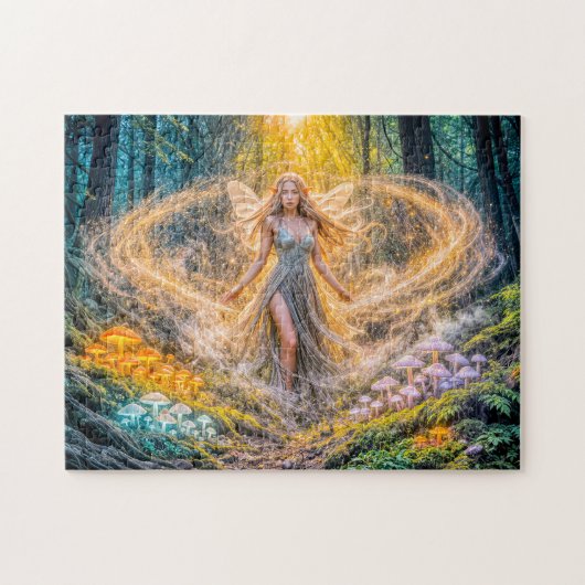 Puzzle Elfe de Fantasy Dynamique dans Champignon de Forêt (Horizontal)