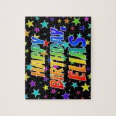 Puzzle "ELIAS" Prénom, Amusant "HEUREUX ANNIVERSAIRE" (Vertical)