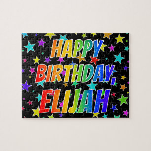 Puzzle "ELIJAH" Prénom, Amusant "HEUREUX ANNIVERSAIRE"