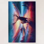 Puzzle Elk au lever du soleil, Montagnes, Faune (Vertical)