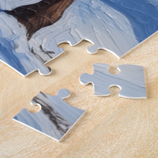 Puzzle Elk Noble Bull Under the Northern Lights Hat (Côté)