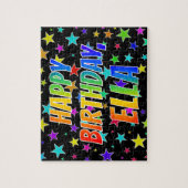 Puzzle "ELLA" Prénom, Amusant "HEUREUX ANNIVERSAIRE" (Vertical)