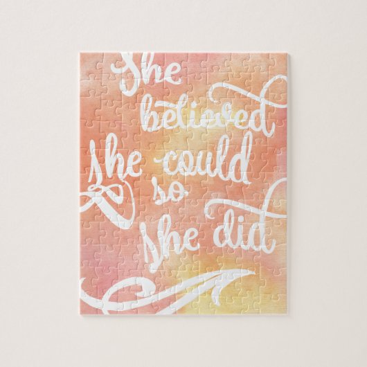Puzzle Elle a cru qu'elle pourrait ainsi elle a fait (Vertical)