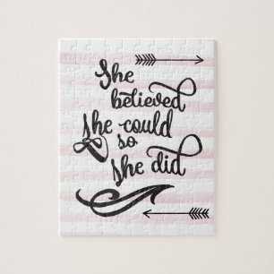 Puzzle elle a cru qu'elle pourrait ainsi elle a fait