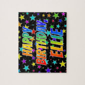 Puzzle "ELLIE" Prénom, Amusant "HEUREUX ANNIVERSAIRE" (Vertical)