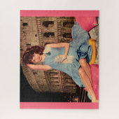 Puzzle Elsa Martinelli et chaton blanc (Vertical)