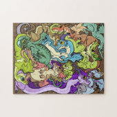 Puzzle emballé dans des dragons de fête (Horizontal)