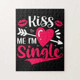 Puzzle Embrasse-moi Je suis célibataire Saint-Valentin