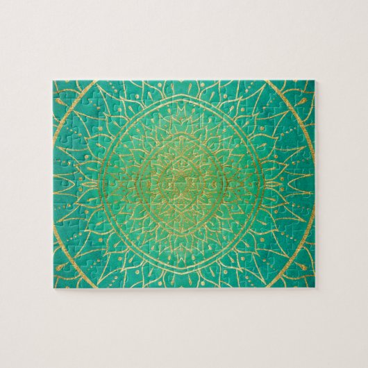Puzzle Emeral Green Gold Mandala (Horizontal)