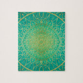 Puzzle Emeral Green Gold Mandala (Vertical)