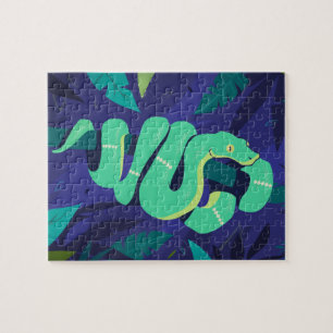 Puzzle Emerald Boa Snake dans une jungle moderne